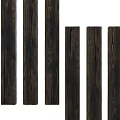 Natural Wood and Stone Long Strips with Dark Textured Finish for Decor Projects