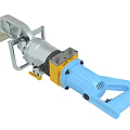 Blue Yellow Silver Hydraulic Cutting Tool With Metal Handle And Components 3d model