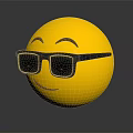 Cute Yellow Smiley Face Decorative Ornament Set With Sunglasses For Home Decor
