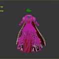 Royal Elegant White Red Dress With Golden Decorations Crown And Long Cloak
