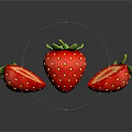 Fresh Strawberries Whole And Sliced On Black Background With Bright Red Color And Reflection