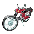 Red Classic Motorcycle Featuring Silver Chrome Accents And Black Leather Seat