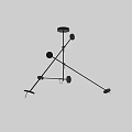 Modern Black Metal Multi Arm Chandelier With Adjustable Geometric Pendant Light Fixtures
