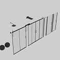 Modern Shower Head System With Handheld Sprayer And Glass Partition Design