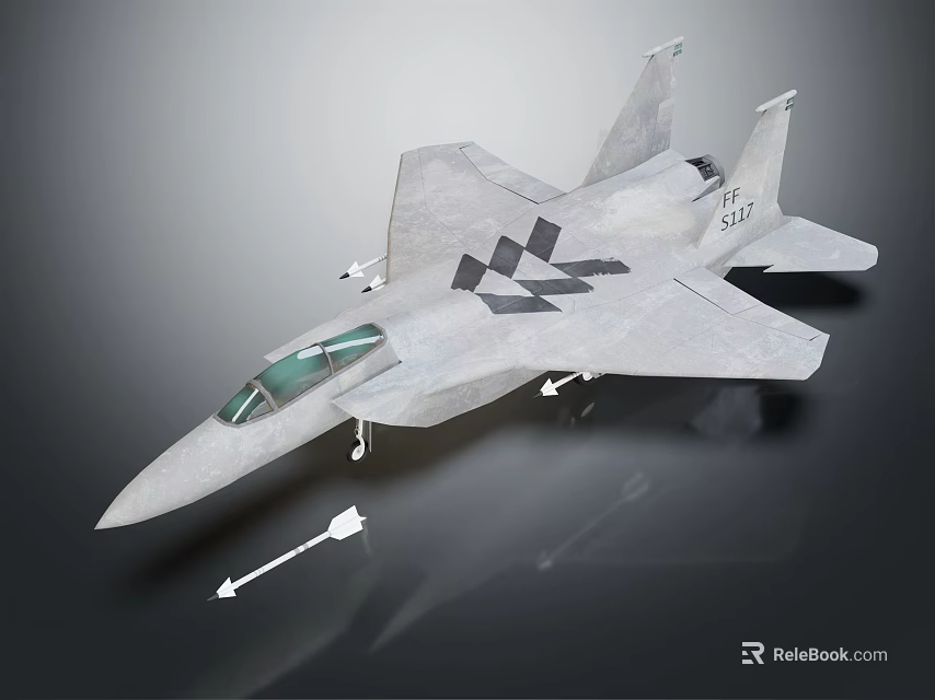 Advanced Gray Stealth Fighter Jet Featuring Cockpit And Wing Design 3d model 