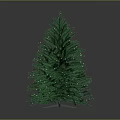 Green Artificial Christmas Tree With Small Lights For Home Living Decoration