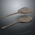 Two Gray Tank Models With Metallic Surface On Gradient Background And Reflection
