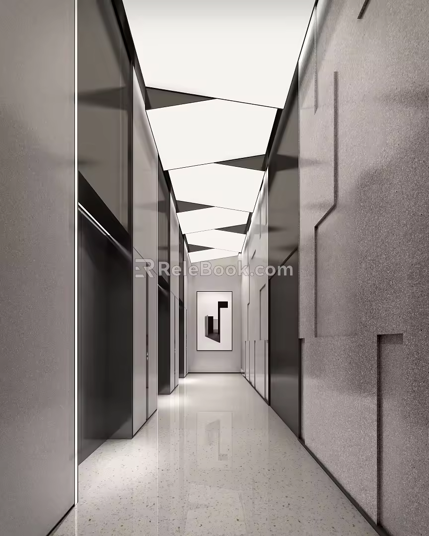 Modern Elevator Hall Elevator Hall Elevator Room 3d model