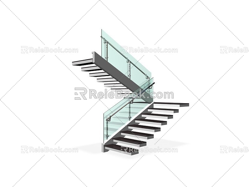 Stairs Rotating Stairs Glass Stairs Solid Wood Stairs Creative Stairs Stairs 3d model