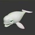 White Dolphin Toy Model Featuring Blue Eyes Smooth Surface And Reflection 3d model