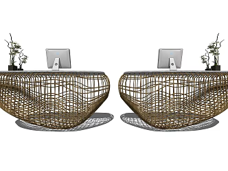 Modern Reception Desk Metal Reception Desk 3d model