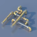 Handmade Brass Pipe Fittings As Household Supplies Brackets And Furniture Parts With Elbows Straight Tubes