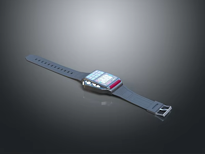 Smartwatch With Silicone Strap Digital Display And Modern Design For Daily Use 3d model