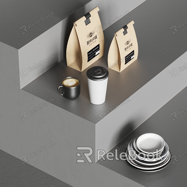 Modern coffee cup coffee ornaments model