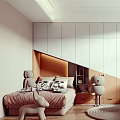 Bright Modern Kids Room Interior With Cozy Bed Bookshelf Round Rug And Wooden Floor