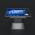 All In One Interactive Touchscreen Device With Blue Interface And Modern Stand