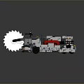 Industrial Style Lighting Combination With Metal Structures Red Accents And Gear Design Elements