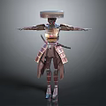 Mechanical Samurai Robot Warrior Character With Traditional Armor And Extended Arms