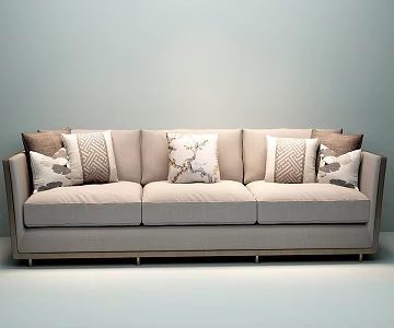 Modern three-seat sofa 3d model