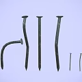 Essential Hardware Tools Featuring Various Nails in Different Shapes and Sizes 3d model