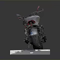 Modern Stylish Grey Motorcycle With Red Accents On White Display Platform 3d model
