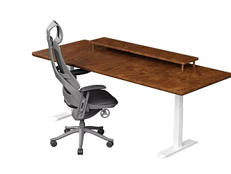 Lifting computer desk suit 3d model
