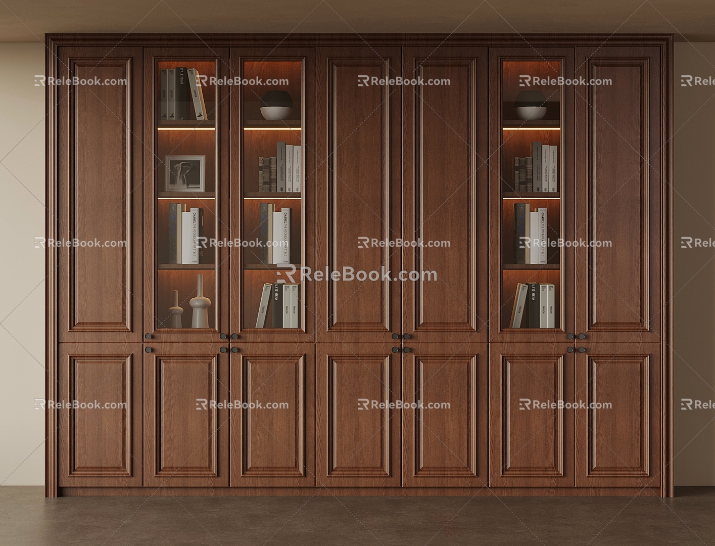 015 Bookcase Antique Bookcase 3d model