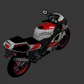 YAMAHA YZR 750 Sport Racing Motorcycle With White Red Body Black Seat And Red Rims