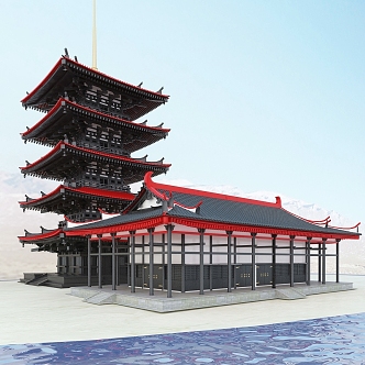 Chinese ancient building 3d model