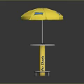 Yellow GoShade Outdoor Parasol With Round Table For Sun Protection Use