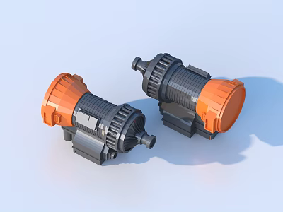 Two Orange And Black Household Tools With Durable Construction For Home Use 3d model