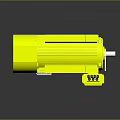 Yellow Industrial Electric Motor With Cooling Fins And Rotating Shaft Structure