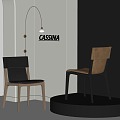 Modern CASSINA Dining Chair Combination Dining Chair Single Chair Chair Solid Wood Leather 3d model