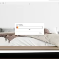 Modern Minimalist Double Bed With White Sheets Pillows Brown Beige Blankets And Wooden Frame