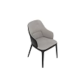 Modern Black Dining Chair With Sleek Legs And Upholstered Back Design 3d model