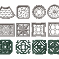 New Chinese Style Pattern Window Antique Window Carved 3d model