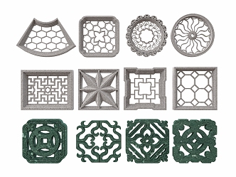 New Chinese Style Pattern Window Antique Window Carved 3d model