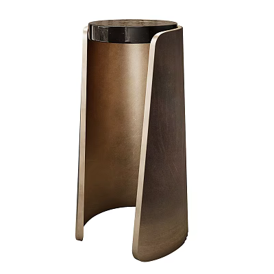 Modern Minimalist Tea Table and Chairs with Metal Legs and Wooden Tabletop Design 3d model