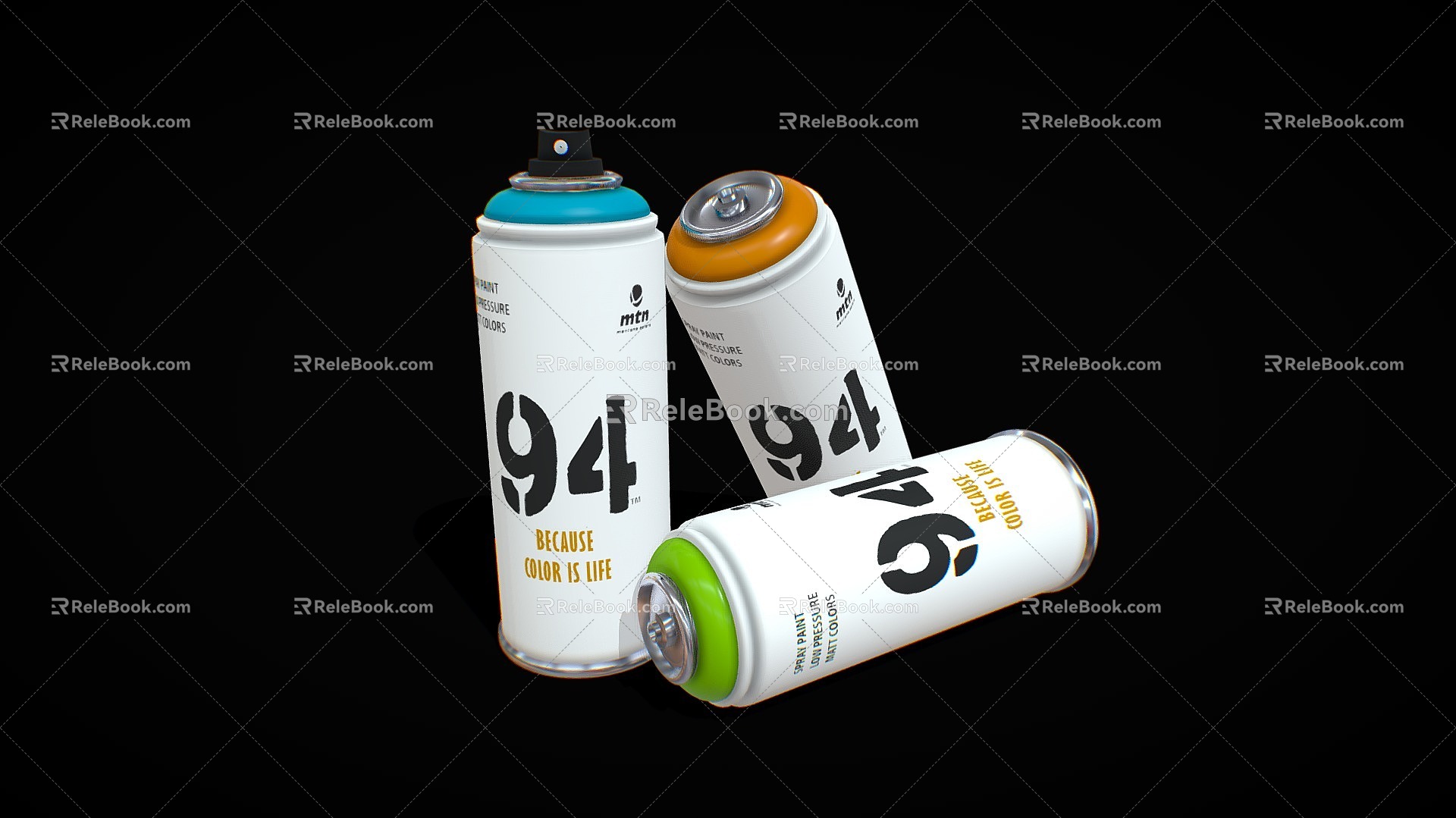 Modern spray paint cans model