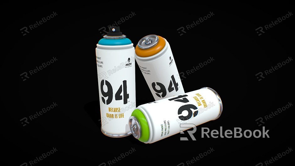 Modern spray paint cans model