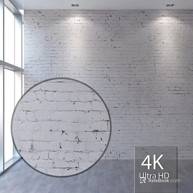 Round Component Design Against White Brick Wall With Windows In 4K Quality 3d model