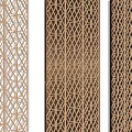 Various Decorative Screens With Geometric Patterns And Gold Brown Textures 3d model