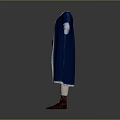 Traditional Style Blue Robe With White Inner Garment Brown Belt Dark Pants And Brown Boots