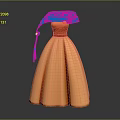 Orange Dress Shaped Decorative Ornament With Transparent Shoulder Detail And Elegant Design