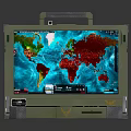 Rugged Military Style Laptop With World Map Screen Display And Sturdy Case