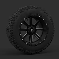 Car Off Road Tire Featuring Black Alloy Wheel And Deep Tread Design