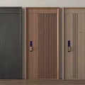 Modern Security Doors With Vertical Stripes Electronic Locks And Various Colors 3d model