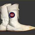White High Top Boxing Boots With Laces And Orange Soles For Training Use
