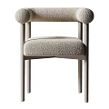 Modern Luxury Accent Chair With Soft Upholstered Seat Curved Armrests And Wooden Legs