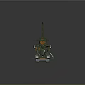 Camouflage Military Weapon Self Propelled Artillery Vehicle With Mounted Cannon And Armored Structure